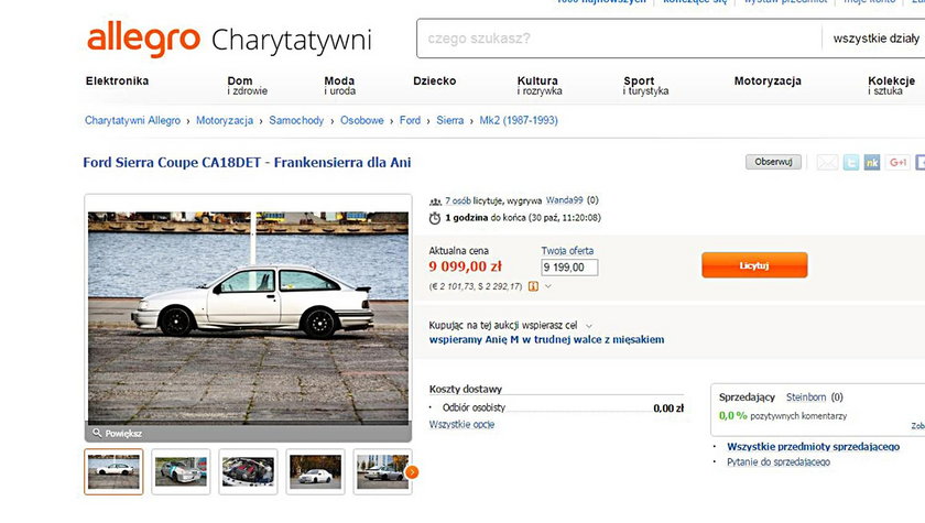 Bloger wystawił na sprzedaż wymarzone auto, by pomóc