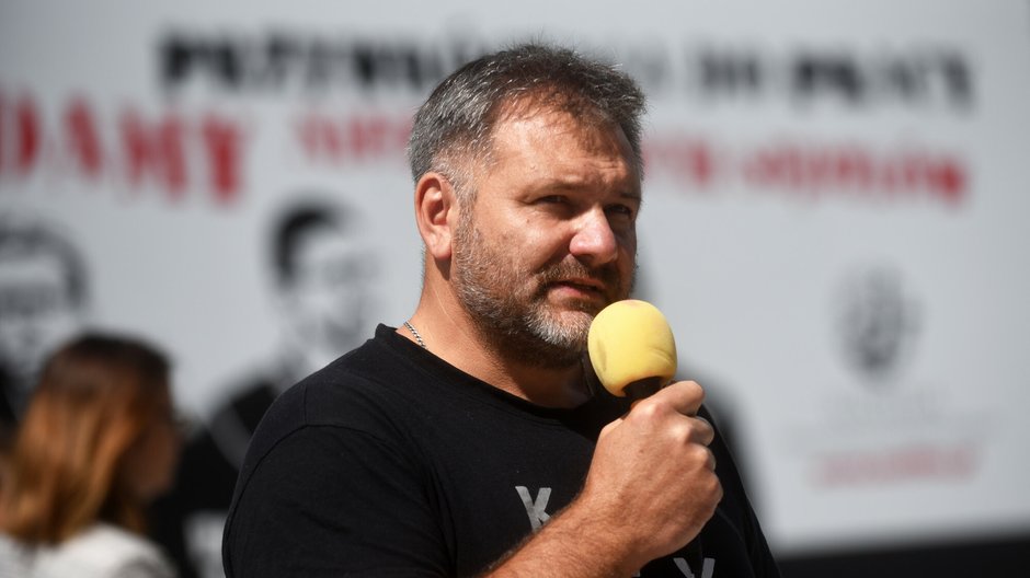 Waldemar Żurek podczas protestu prawników w sprawie Wolnych Sądów w Krakowie