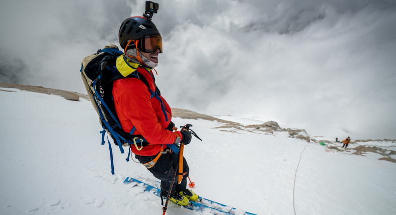 Adrian Ballinger in May became the first person to ski from the summit of Makalu.Alpenglow Expeditions