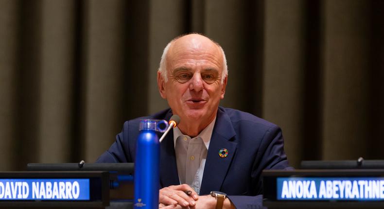 David Nabarro speaks at launch EAT-Lancet Commission Report on Food, Planet, Health at United Nations Headquarters on February 5, 2019.