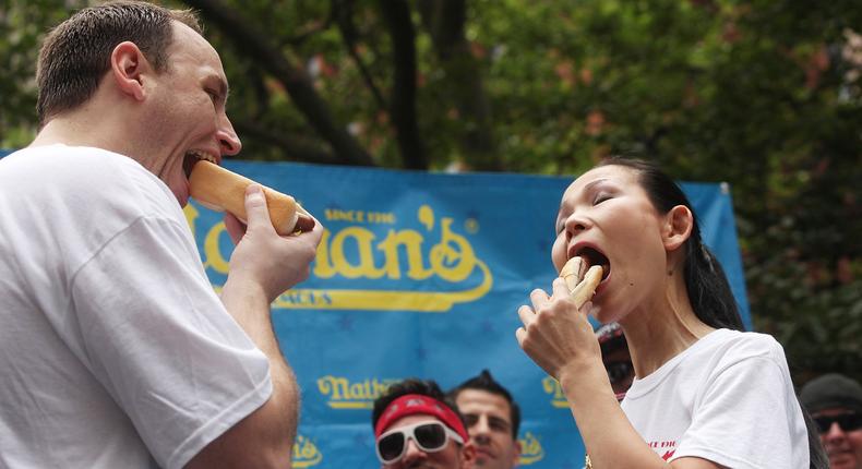 coney island nathans hot dog eating contest