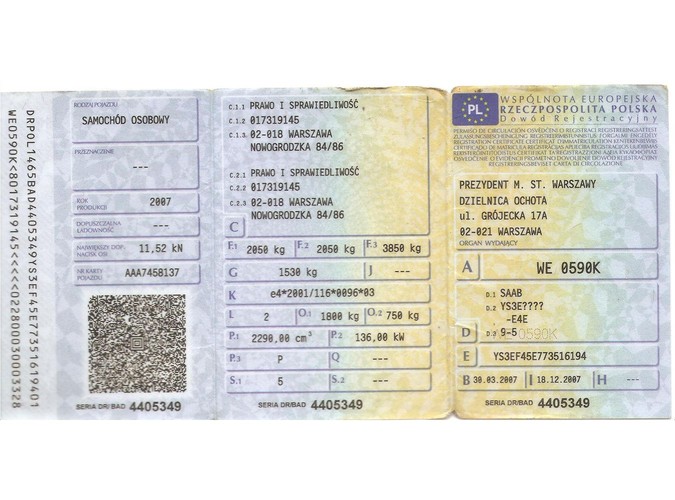 Dowód rejestracyjny