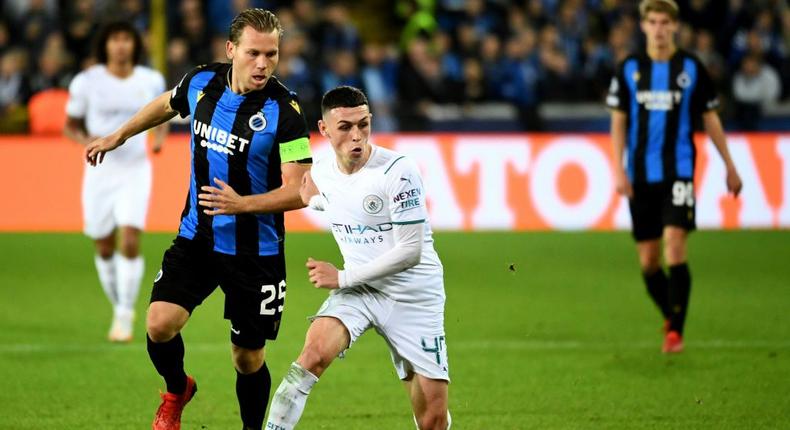 Phil Foden excelled against Club Brugge playing as a false number nine Creator: JOHN THYS