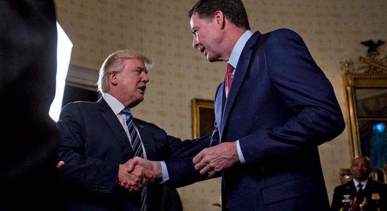 Donald Trump with James Comey.