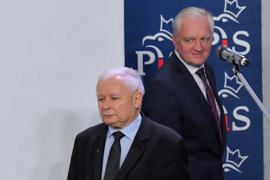 Jarosław Kaczyński i Jarosław Gowin, jeden z kolejnych zwrotów koalicyjnych (wrzesień 2020)