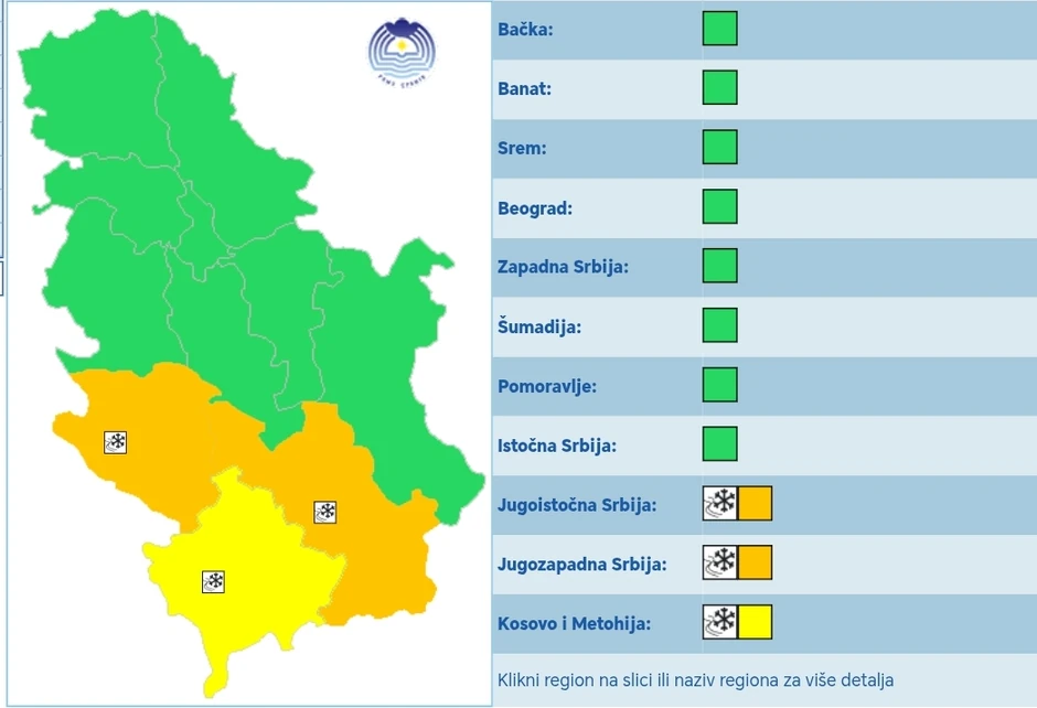 Drugi stepen upozorenja za subotu
