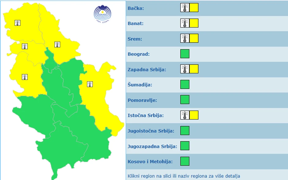 Meteoalarm za danas