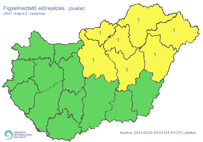 A zivatar miatt több megyére is riasztás van érvényben / Fotó: met.hu