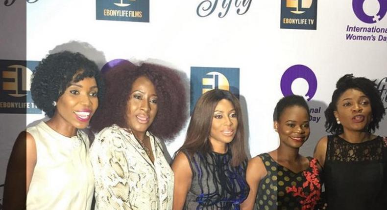 Olajumoke Orisaguna is flanked by Lala Kemi, Iretiola Doyle, Mo Abudu and Omoni Oboli