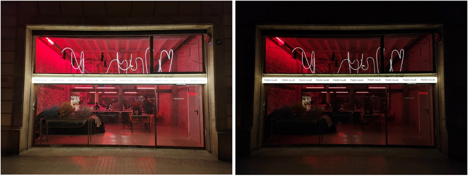 Das OPPO Find X5 Pro verbessert die wahrgenommene Videoauflösung bei Nacht um das Vierfache. (Bild links)