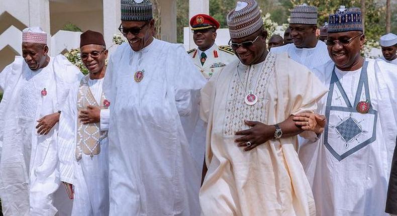 Nigeria's Muhammadu Buhari and state governors