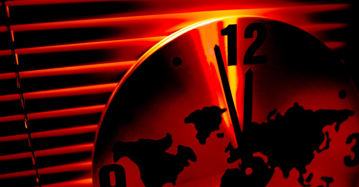 Koniec świata coraz bliżej. Zegar Zagłady najbliżej północy w historii. Zostało tylko 85 sekund