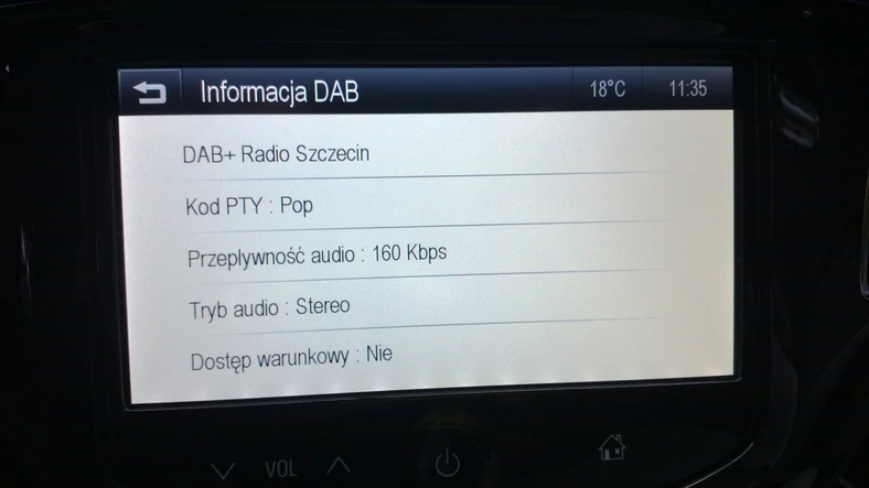 Dane stacji radiowej - system InteliLink w Oplu Adam