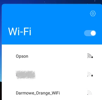 Menu wyboru sieci WiFi, fot. własne