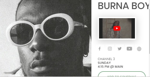 Burna Boy is performing at this year's coachella (Credit: Youtube/coachella) 