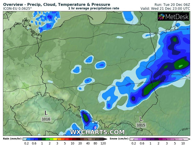 W nocy opady zaczną przejściowo słabnąć