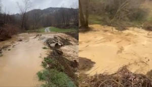 Izlivanje bujične reke u selu Osonica kod Ivanjice