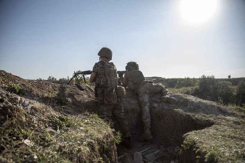 Ćwiczenia ukraińskich żołnierzy w obwodzie donieckim. 20 września 2023 r.