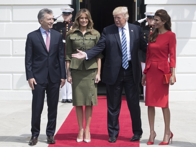 Mauricio Macri, Melania Trump, Donald Trump i Juliana Awada