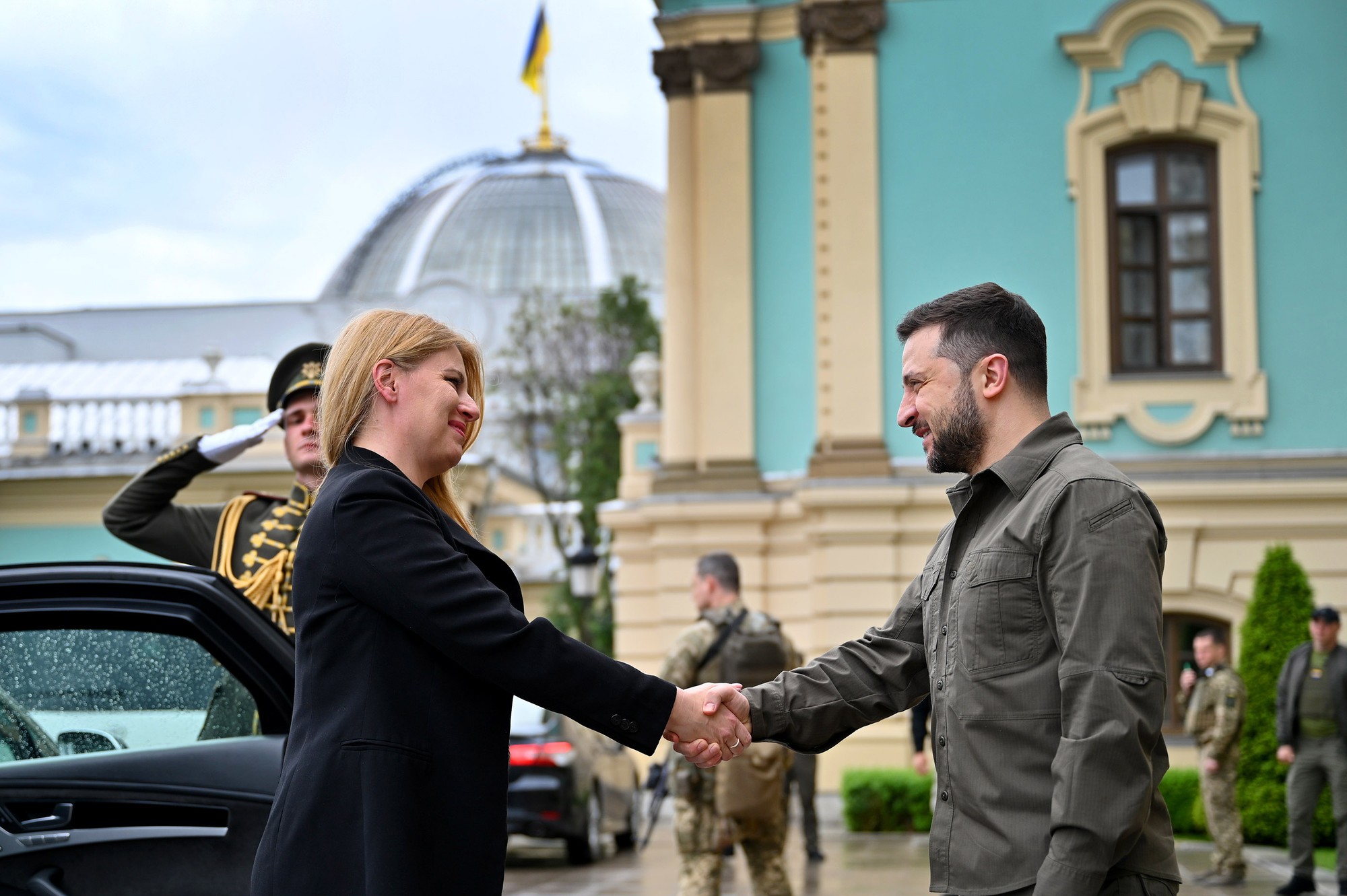 Prezidentka SR Zuzana Čaputová a ukrajinský prezident Volodymyr Zelenskyj.