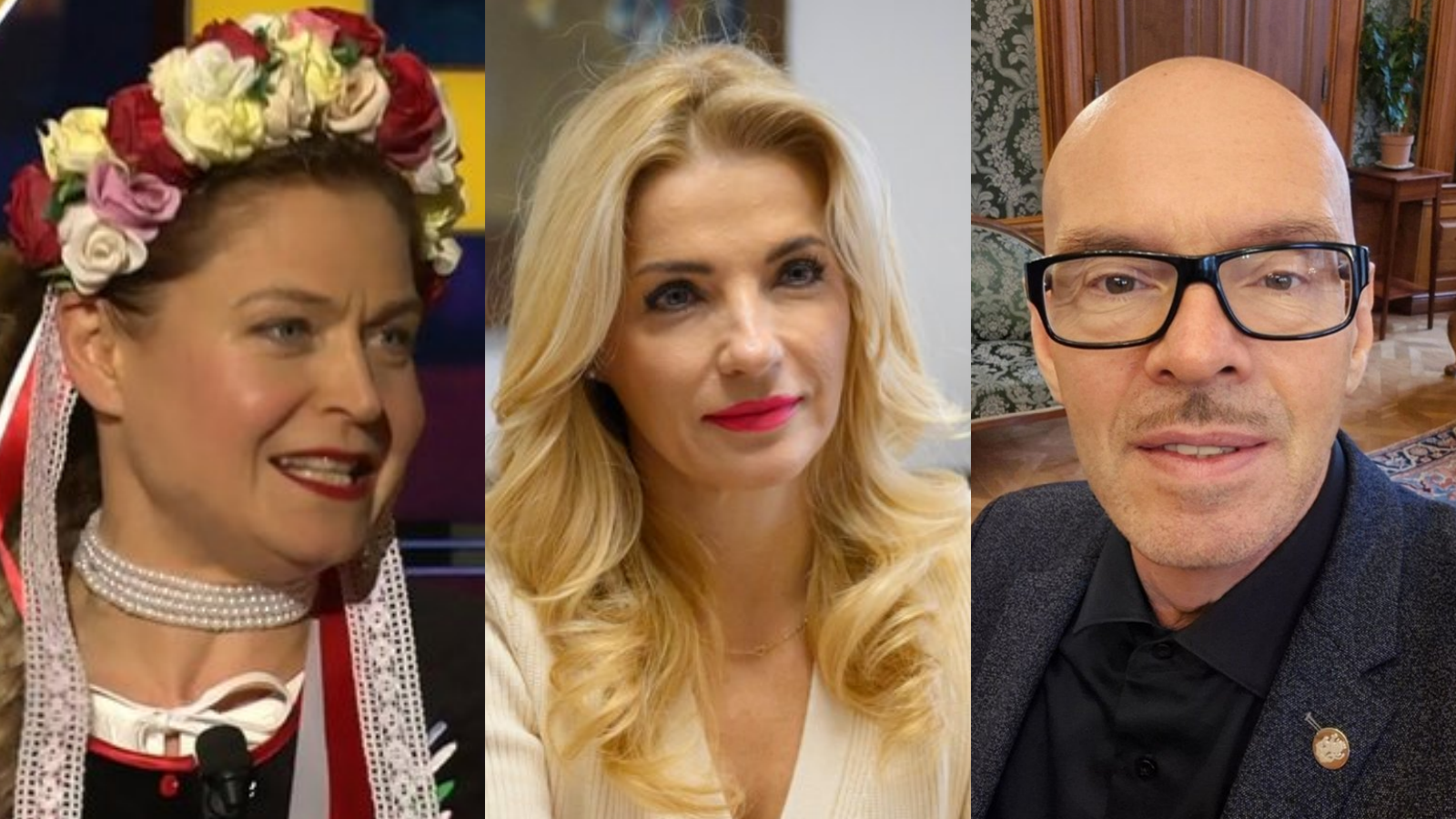 Slovenská herečka Zuzana Zlatohlávková, ministerka kultúry SR Martina Šimkovičová a šéf českého rezortu kultúry Oto Klempíř. 