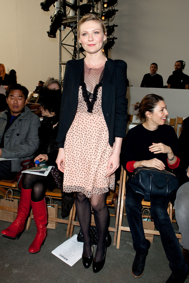 Kirsten Dunst na pokazie Rodarte podczas NY Fashion Week