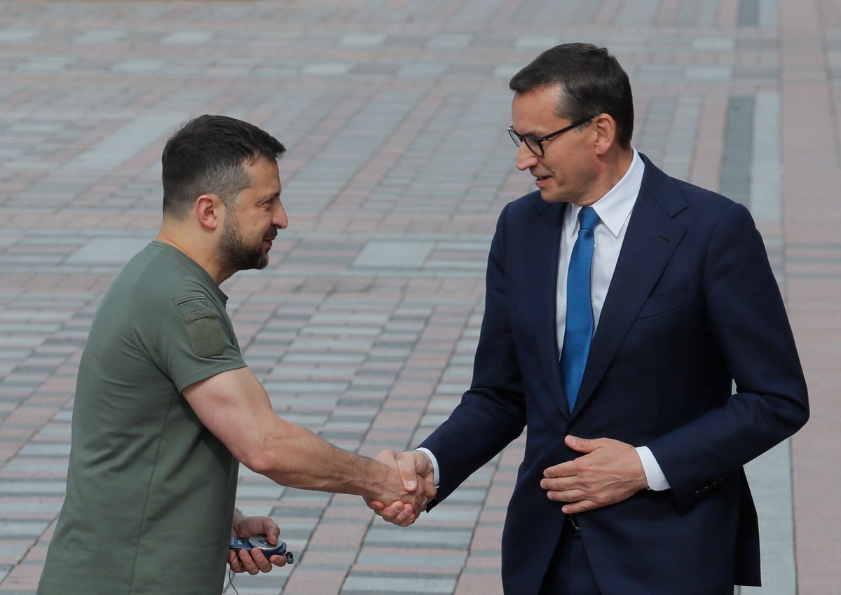 Wołodymyr Zełenski i Mateusz Morawiecki