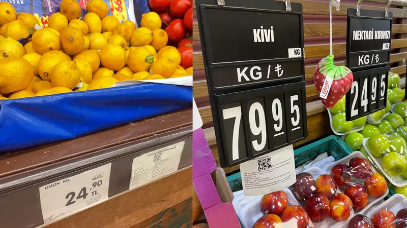 Na straganach z owocami też panuje drożyzna. Za kilogram kiwi trzeba zapłacić prawie 80 lira czyli ok. 20 zł