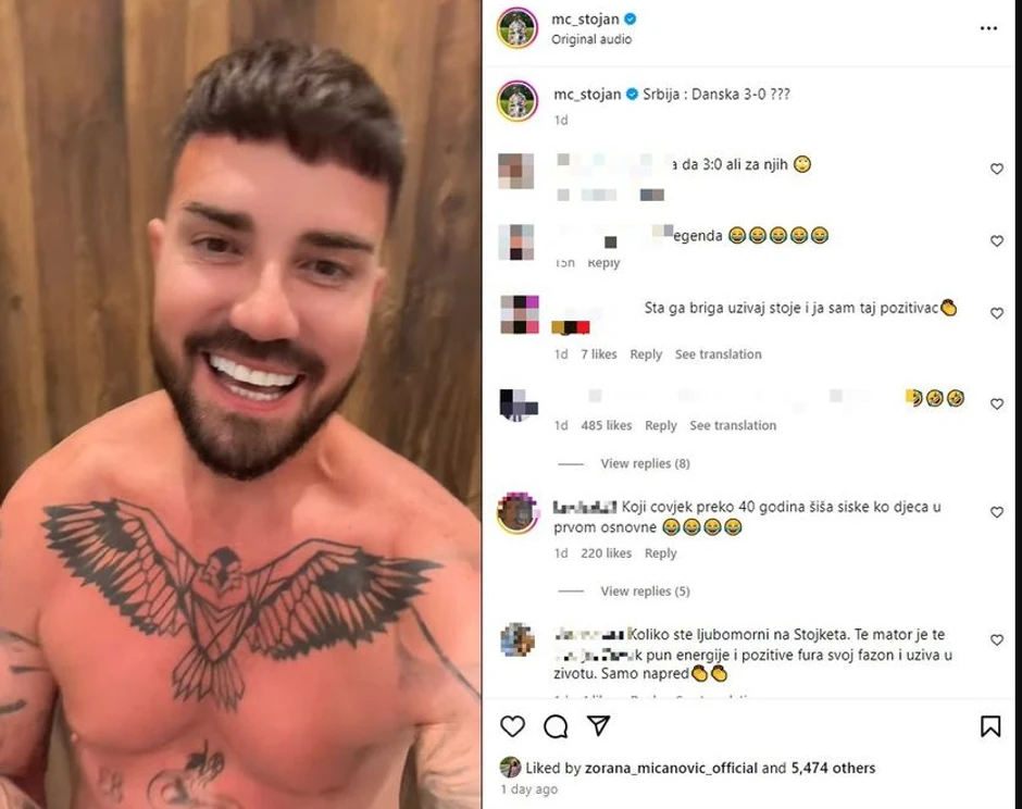 Zorana Mićanović lajkovala objavu MC Stojanu
