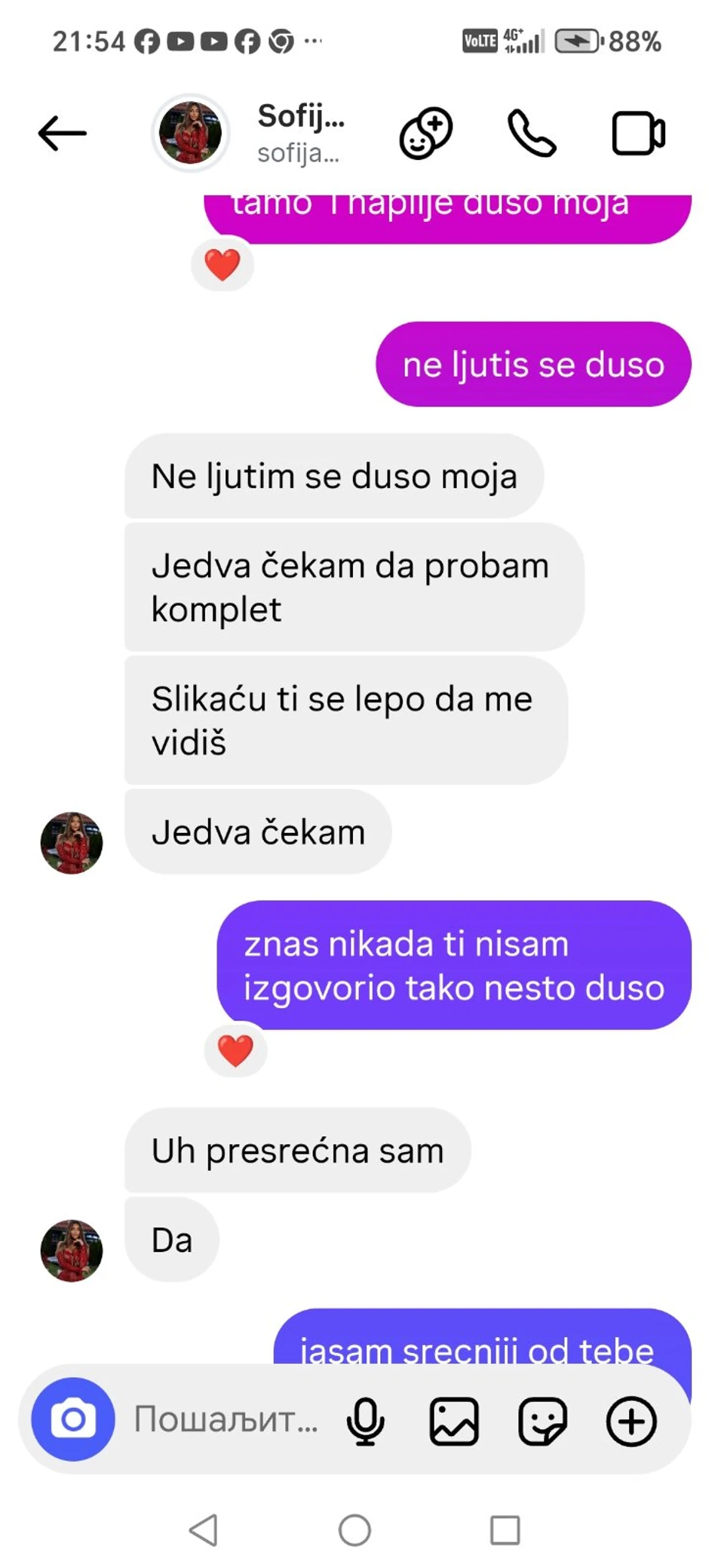 Sofija i Dane, poruke