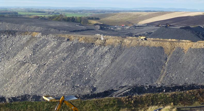 A view of the slopes of the Banks Group Shotton open cast mine in Northumberland, Britain, November 11, 2016. Picture taken November 11, 2016. REUTERS/Barbara Lewis