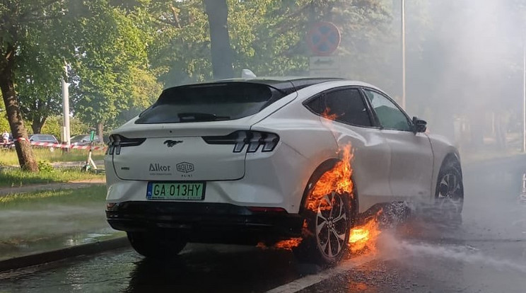 A Mustang Mach-E-t mintegy két óra alatt tudták eloltani