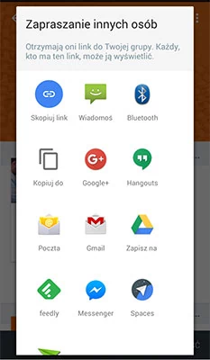 Okno zapraszania do wersji mobilnej - Android