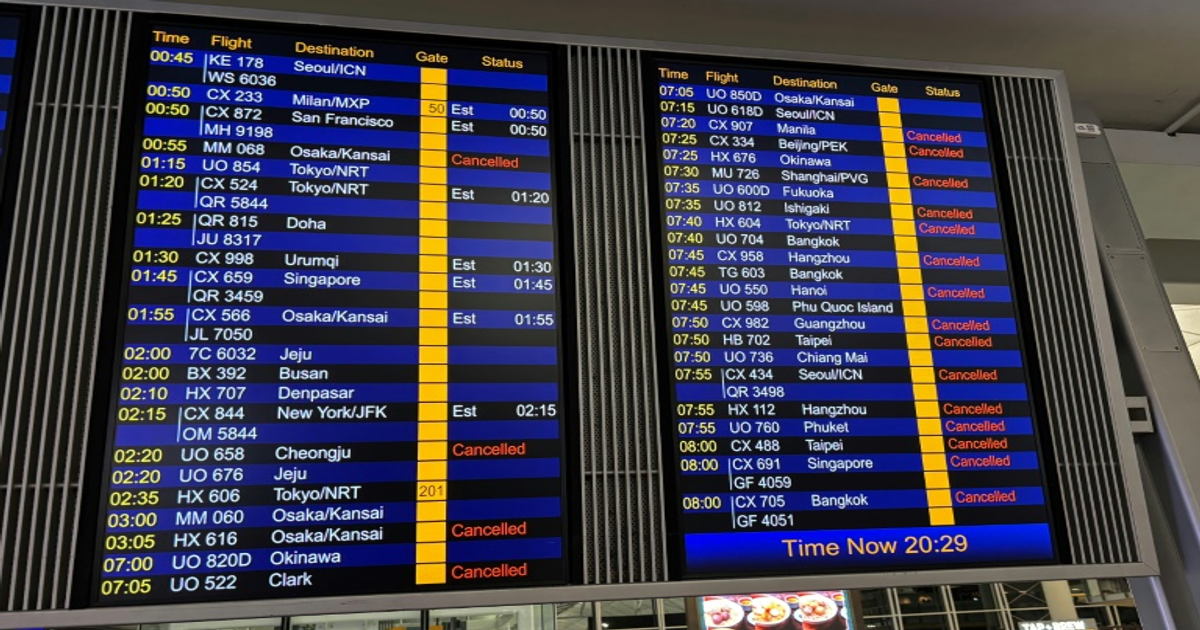 Typhon Wipha : Hong Kong en alerte T8, 250 vols annulés