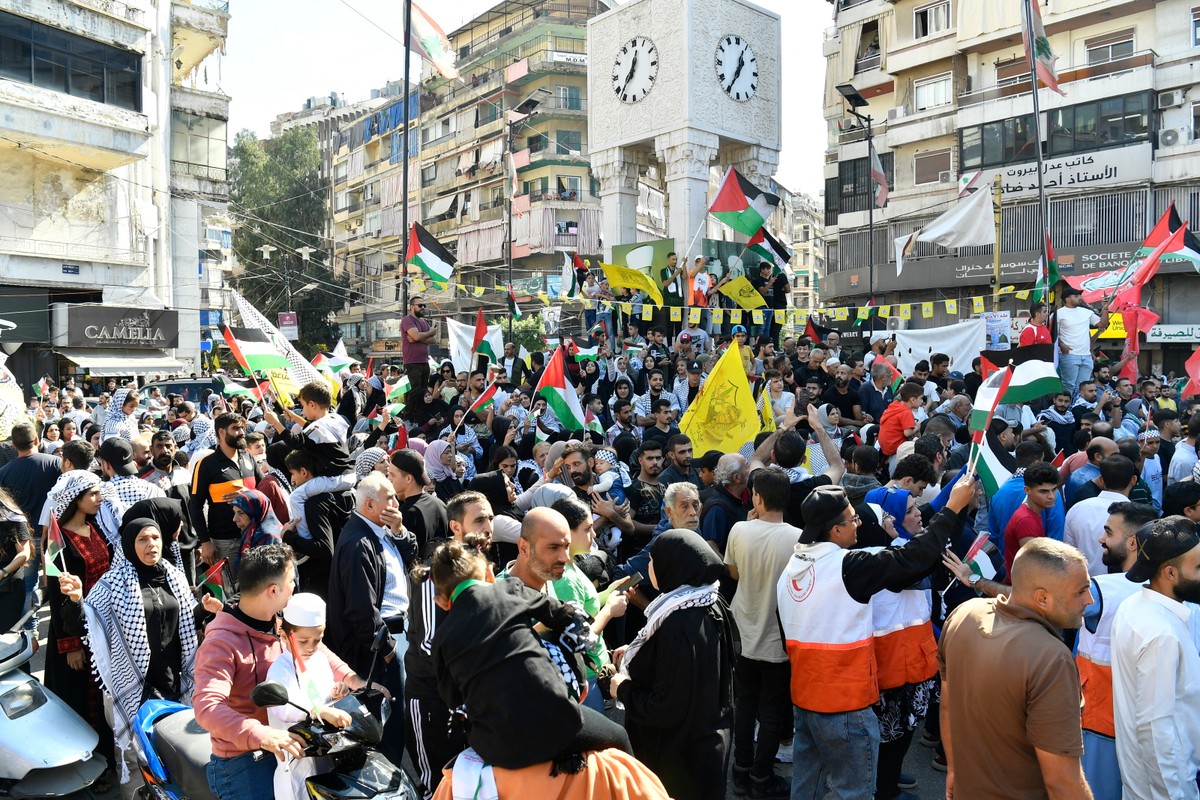 Manifestacja solidarności z Palestyńczykami w Bejrucie