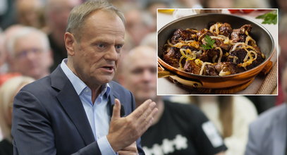 Tusk spałaszował wątróbkę z cebulką. Znamy jej cenę