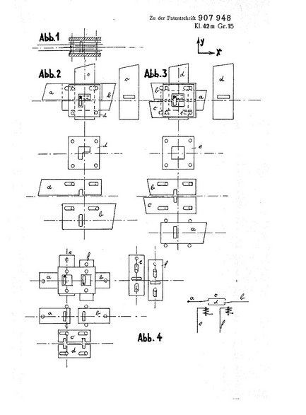 Diagram z patentu Konrada Zusego na pamięć wykorzystaną w Z1