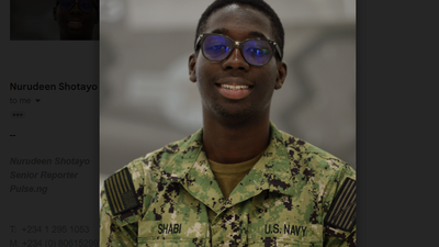 Nigerian sailor, Seaman Rafiu Shabi. [Navy Office of Community Outreach]