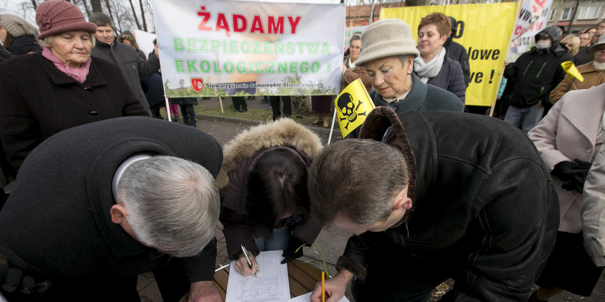 Protest w Strzemieszycach