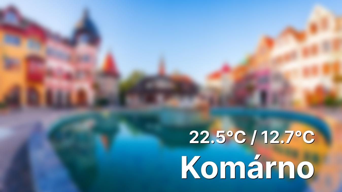 Aktuálne počasie Komárno Čo očakávať dnes? (19. 09. 2024) Počasie.sk