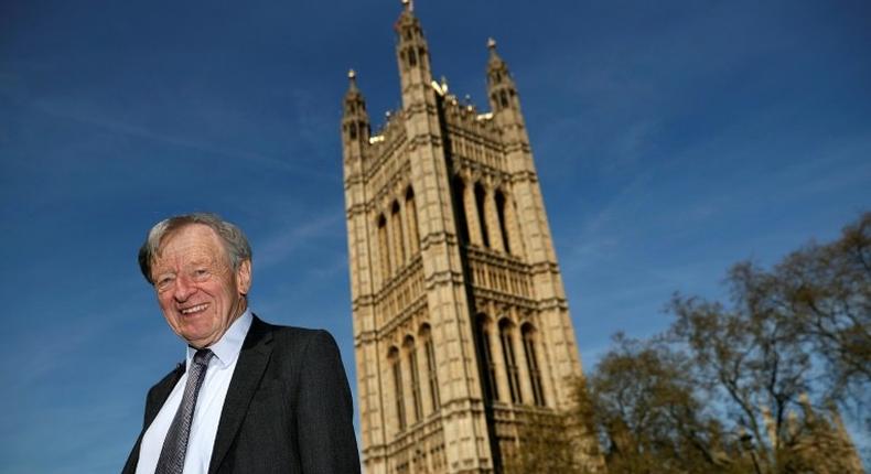 Lord Alfred Dubs pictured outside The Palace of Westminster in central London