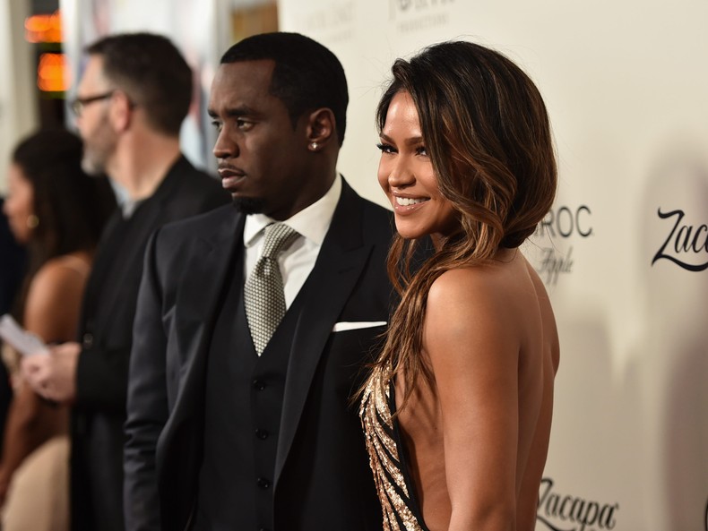 Sean 'Diddy' Combs and actress Cassie Ventura attend the premiere of Lionsgate's 'The Perfect Match' on March 7, 2016 — two days after the music mogul attacked her in a hotel hallway.Alberto E. Rodriguez/Getty Images