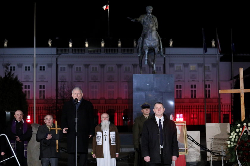 Jarosław Kaczyński przemawiał podczas 95. miesięcznicy smoleńskiej