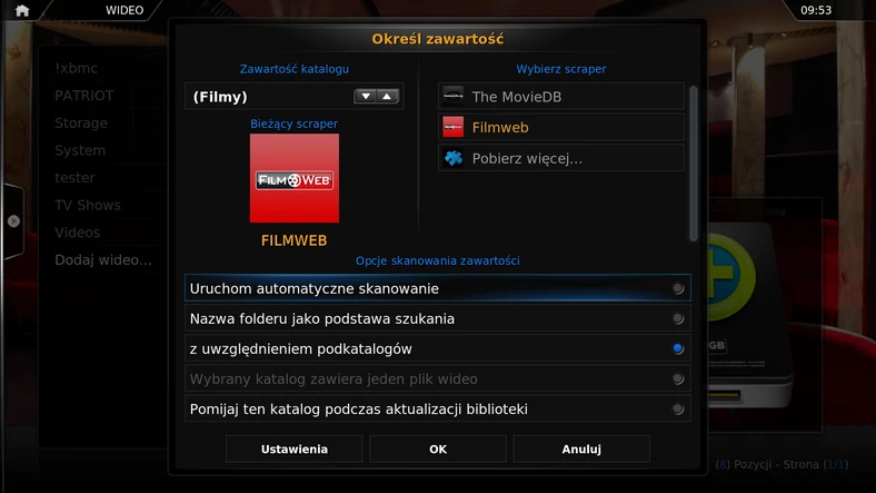 XBMC – określanie zawartości wideo, filmy