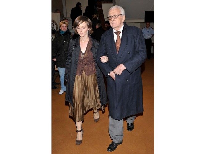 Kamila i Andrzej Łapiccy na premierze spektaklu 'Szkoła żon' w Teatrze Polskim.