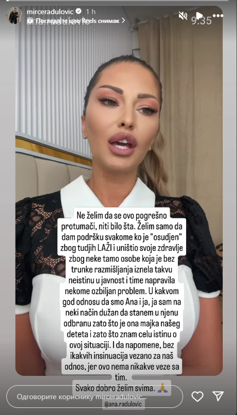 Oglasio se bivši muž Ane Radulović