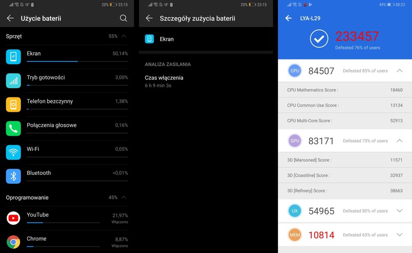 Huawei Mate 20 Pro bateria, AnTuTu Benchmark