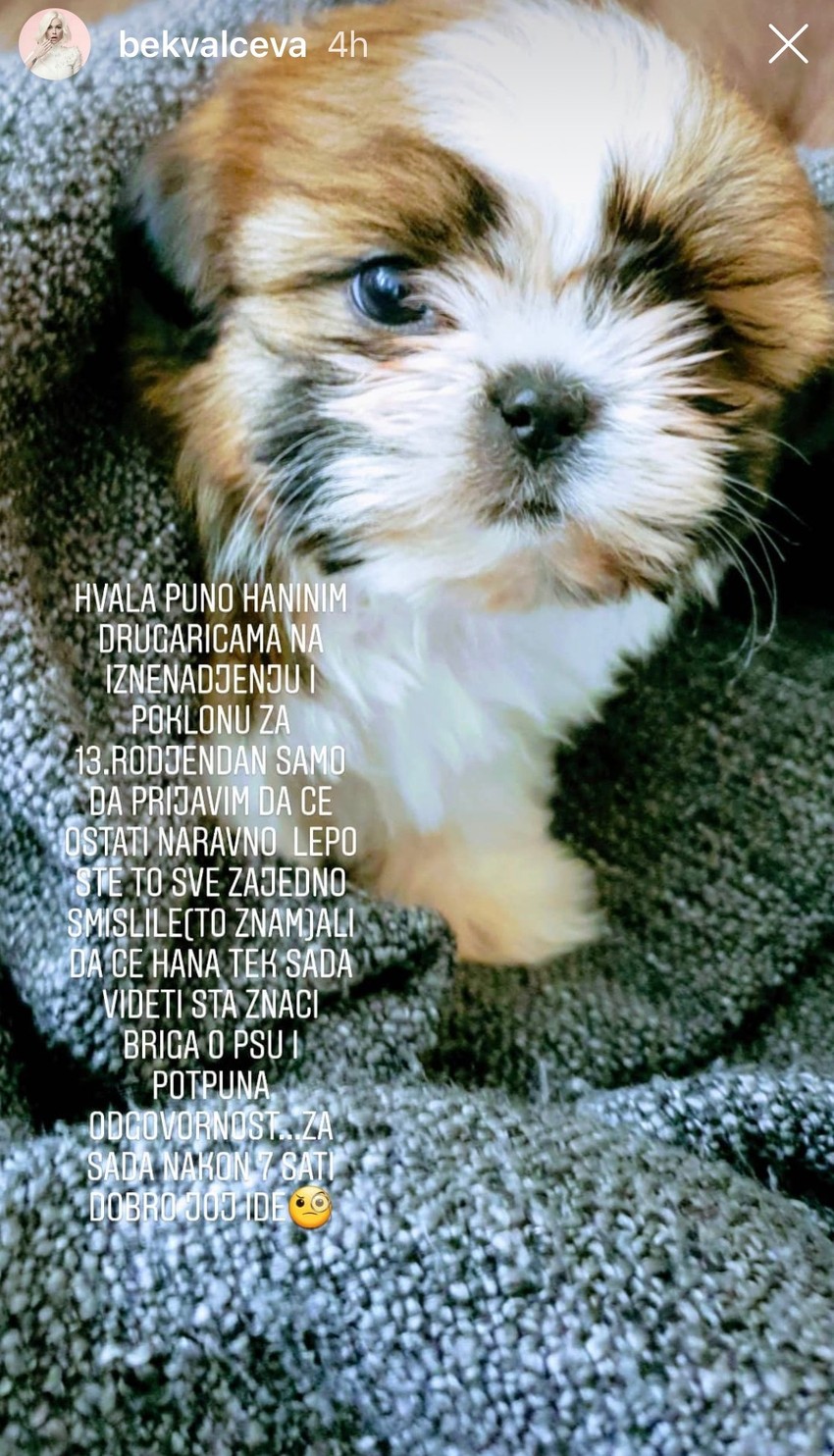 Natašina objava na Instagramu