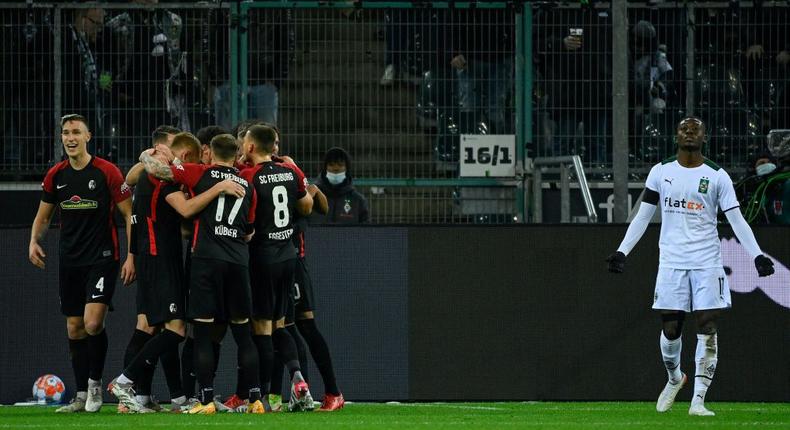 Freiburg inflicted a humiliating defeat on Borussia Moenchengladbach in the Bundesliga on Sunday Creator: Ina Fassbender