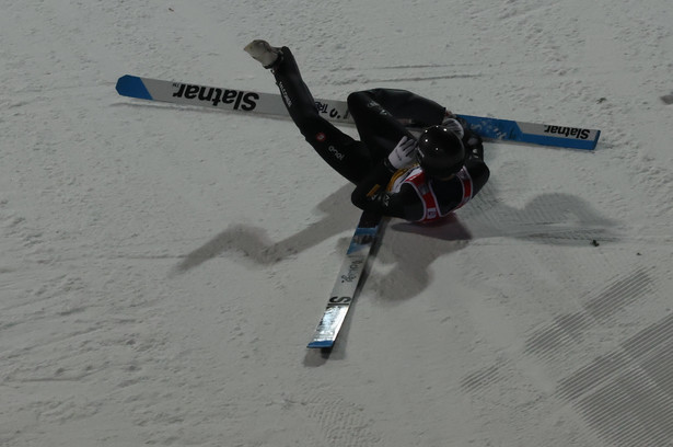 Włoch Andrea Campregher podczas zawodów Pucharu Świata w skokach narciarskich w Szczyrku